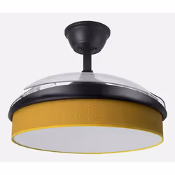 Fabrilamp Moda, Ventilateur à lame domestique, Noir, Transparent, Jaune, Plafond, 40 dB, 4500 m³, 270 tr/min