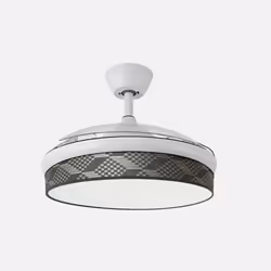 Fabrilamp Moda, Ventilateur à lame domestique, Gris, Transparent, Blanc, Plafond, 40 dB, 4500 m³, 270 tr/min