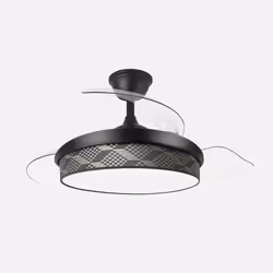 Fabrilamp 212481109, Ventilateur à lame domestique, Noir, Plafond, Acrylonitrile-Butadiène-Styrène (ABS), Métal, Polycarbonat ...