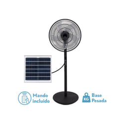 Fabrilamp - abrila - Ventilateur dc rialto fan -- Pied Solar dc rialto Couleur noire avec cinq pales 3 vitesses réglables Comprend un panneau Solar