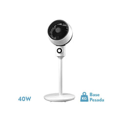 Ventilateur de debout ozone blanc/noir 3 vitesses 40w 3 pales orientables, fixes et rotatives 86x34x34cm