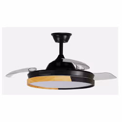 Fabrilamp 214491388, Ventilateur à lame domestique, Hêtre, Noir, Plafond, 45 dB, 260 tr/min, 108 cm