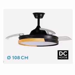 Fabrilamp 214491388 ventilateur Hêtre, Noir