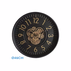 Horloge de murale de de la série LACIO en couleur GOLD/BLACK. Fabriqué en métal et en verre. Elle a un design classique et él ...