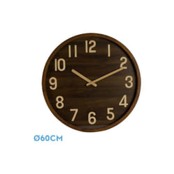 Fabrilamp - Horloge murale de borgoña bois foncé 60x60x5 cm mouvement continu