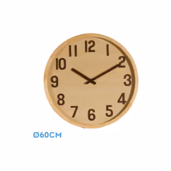 Horloge de Wall de de la série BORGOÑA en couleur BOIS CLAIR. Fabriqué en bois et en verre. Elle présente un design intempore ...