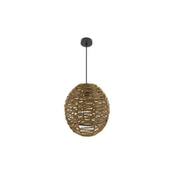 Fabrilamp - Suspension Isola 1xe27 Noir/naturel Regx30x30cm