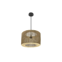 Fabrilamp - Lampe de plafond suspendu Pescara 1xe27 Noir/naturel Regx38x38cm
