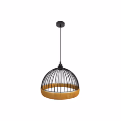 Suspension moyenne from the GASTON series in BLACK/NATURAL colour. Fabriquée en métal et en rotin. Elle se compose of d'un ca ...
