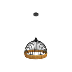 Lampe de plafonnier Gaston 1xe27 Noir/naturel 30d - Fabrilamp