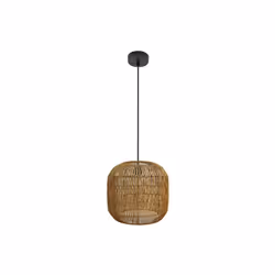 Pendentif from the FABIO series in BLACK/NATURAL colour and made of metal and rattan. Elle se compose of d'un corps of en rot ...