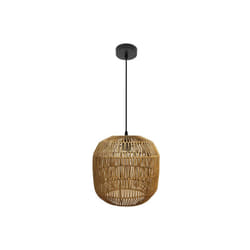 Fabrilamp - Lampe suspendue de plafond Fabio 1xe27 Noir/naturel 33d