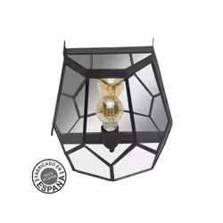 Applique from la série LENTE en métal NOIR, miroir et verre. Elle a une douille E27, ampoule non incluse. Pièces uniques et a ...