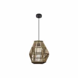 Lampe suspendue from la série TOJAR en BAMBOU of couleur BLACK/NATURAL. Elle est composée of d'un cadre en bambou inspiré d'u ...