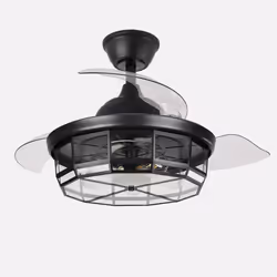 Fabrilamp Tornado, Ventilateur à lame domestique, Noir, Plafond, Acrylique, Acrylonitrile-Butadiène-Styrène (ABS), Métal, 45  ...