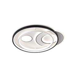 Fabrilamp - evora plafonnier circulaire noir/blanc 160w 3000-4000-6000k 7x45x52cm 13600lm c/remote
