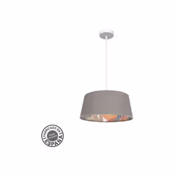 Lampe suspendue of one light of the TUNEZ series of colour WHITE et abat-jour of design TOPO et intérieur STAMPED. Fabriqué e ...