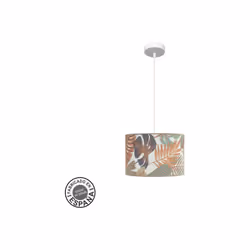Lampe suspendue of one light of de la série ETIOPIA of colour WHITE et abat-jour of design STAMPADO CALDERA. Fabriqué en méta ...
