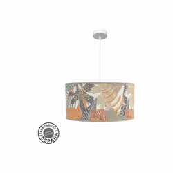 Lampe suspendue of one light of de la série ETIOPIA of colour WHITE et abat-jour of design STAMPADO CALDERA. Fabriqué en méta ...