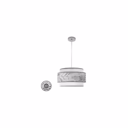 Suspension 3p Camerun 1xe27 Chrome/blanc/gris Regx40x40 Cm La suspension de la série CAMERUN est une pièce moderne et élégant ...