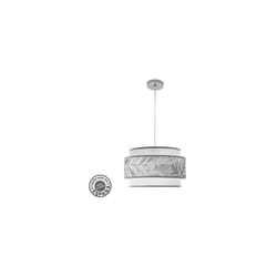 Fabrilamp - Suspension 3p Cameroun 1xe27 Chrome/blanc/gris Regx40x40 Cm