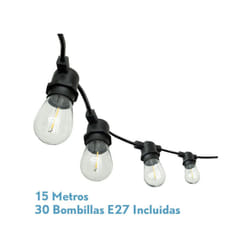 Fabrilamp - Verbena outdoor lights 15m 30xe27led 30w 4000k ampoules remplaçables et interconnectables ip44