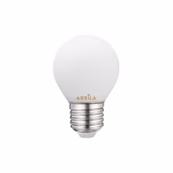 Ampoule sphérique Led dede filament opale de de la série ABRILA. Elle a une puissance de 6W de, 540 lumens et une température ...