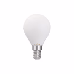 Ampoule sphérique Led dede filament opale de de la série ABRILA. Elle a une puissance de 6W de, 540 lumens et une température ...
