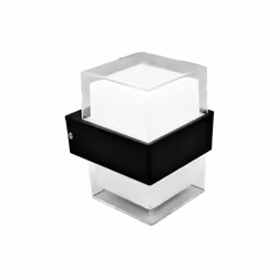 Applique of outdoor of de la série TUCAN of couleur NOIR avec une forme cubique et un style moderne. Fabriqué en ABS et en po ...