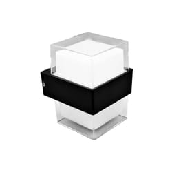 Fabrilamp - Applique extérieure 8w 3000k tucan noir ip44 500lm 13,3x9,5x10,5 cm