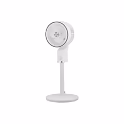 Ventilateur de sol dede de la série TALAMO en BLANC/CROMO avec trois pales et trois vitesses. Fabriqué en métal, ABS et polyc ...