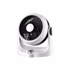 Ventilateur de table from the CARTAGO series in WHITE/BLACK colour. Fabriqué en métal et en polycarbonate. Avec 3 pales, 40 w ...