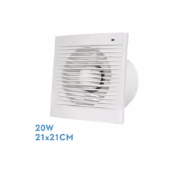 Ventilateur extracteur de square bathroom dethe Série TRANI de 20W de puissance en BLANC. Ce modèle est recommandé pour les t ...