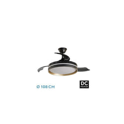 Fabrilamp - Ventilateur de plafond dc Mandarin à intensité variable avec télécommande (72 w 3CCT 7 200 lm) noir et or