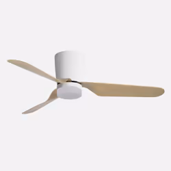 Fabrilamp Kochi, Ventilateur à lame domestique, Hêtre, Blanc, Plafond, 35 dB, 5500 m³, 180 tr/min