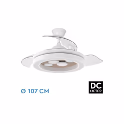 Ventilateur DC from the CUPIDO series en métal, polycarbonate et ABS, de couleur BLANC/HAAYA avec trois pales pliantes très r ...