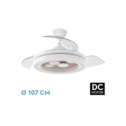 Ventilateur Dc Cupido 59w Blanc/hêtre 3asp.107d 6980l 3000-4500-6500k Dimmer+earthquake+memory+timer - Fabrilamp