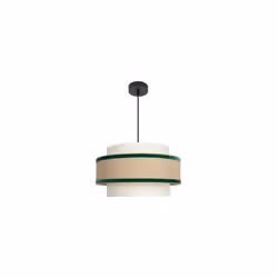 Pendentif of l'abat-jour CORNALINACORNALINA abat-jour de beige/vert combiné au tissu de sac de 40 centimètres de de diamètre. ...