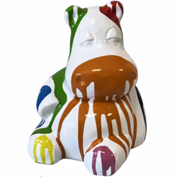 Statue en céramique hippopotame et multicolore 22 cm En céramique Dimensions : Hauteur 22 cm - Longueur 15 cm - Largeur 18 cm ...