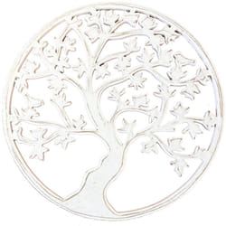 Sans Marque - Décoration murale arbre de vie en bois blanc patiné 40 cm