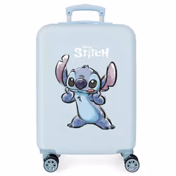 Valise enfant - Disney - Valise cabine Stitch Make a face - 55 x 38 x 20 cm - Bleu ciel