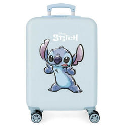 Valise enfant - Disney - Valise cabine Stitch Make a face - 55 x 38 x 20 cm - Bleu ciel