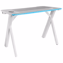Mars Gaming MGD100RGBW, Droit, Forme rectangulaire, Acier, Jouer, Fibre de carbone, Blanc