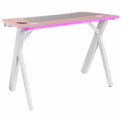 Mars Gaming MGD100RGBP, Droit, Forme rectangulaire, Acier, Jouer, Fibre de carbone, Blanc