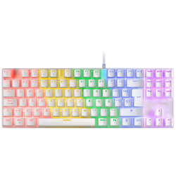 Mars Gaming MK80, Sans clé (80 - 87%), USB, Clavier mécanique, QWERTY, LED RGB, Blanc
