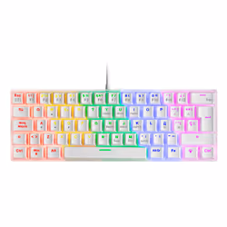 Mars Gaming MK60, Avec fil, USB, Clavier mécanique, QWERTY, LED RGB, Blanc