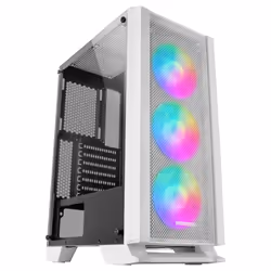 Mars Gaming MCCW, Midi Tower, PC, Blanc, ATX, micro ATX, Mini-ITX, Verre trempé, Jouer