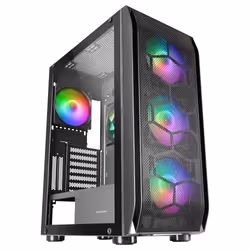 Mars Gaming MCKX, Tower, PC, Noir, ATX, EATX, micro ATX, Mini-ITX, Jouer, Bleu, Vert, Rouge