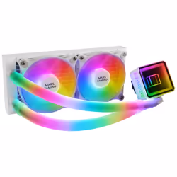 Mars Gaming ML-ULTRA240, Refroidisseur de liquide tout-en-un, 69,2 cfm, Blanc