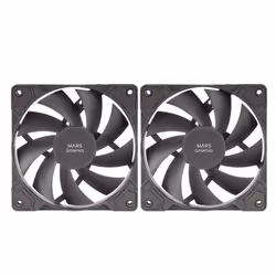 Mars Gaming MFPROX2 système de refroidissement d’ordinateur Boitier PC Ventilateur 12 cm Noir 2 pièce(s)